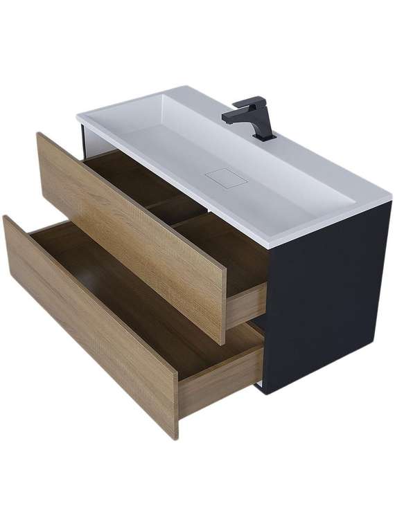 Тумба под раковину Barsa 100 черно-бежевого цвета