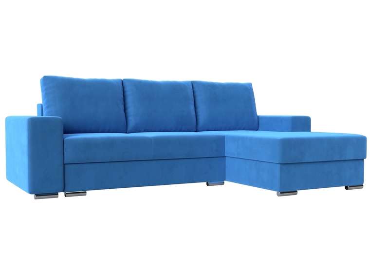 Угловой диван-кровать Дрезден голубого цвета правый угол