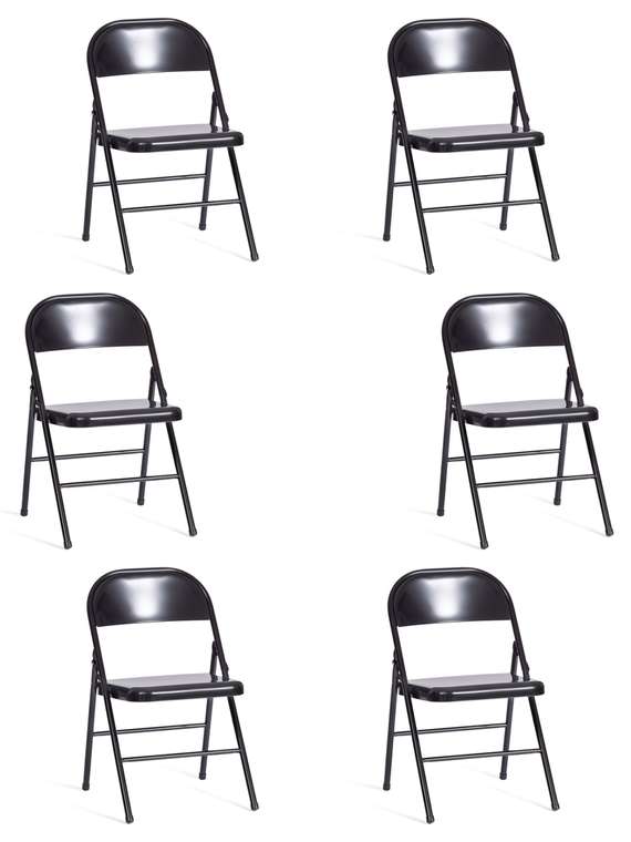 Комплект из шести складных стульев Folder черного цвета