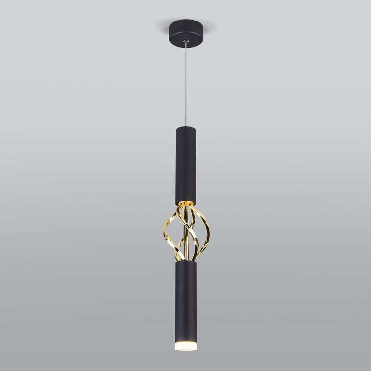 Подвесной светодиодный светильник 50191/1 LED черный/золото Lance