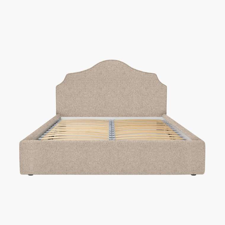 Кровать Bliss 160х200 бежевого цвета в обивке из рогожки с подъёмным механизмом