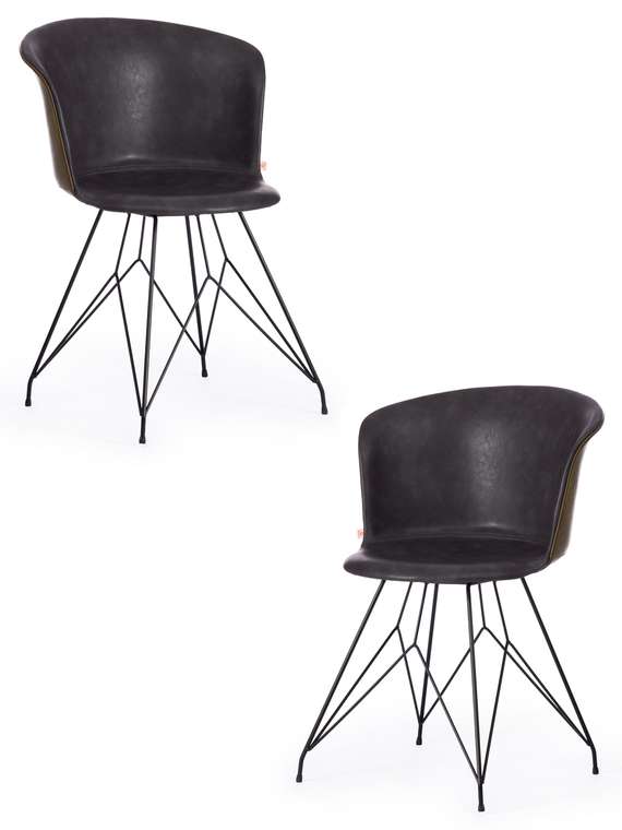 Комплект из двух стульев Kranz серо-зеленого цвета