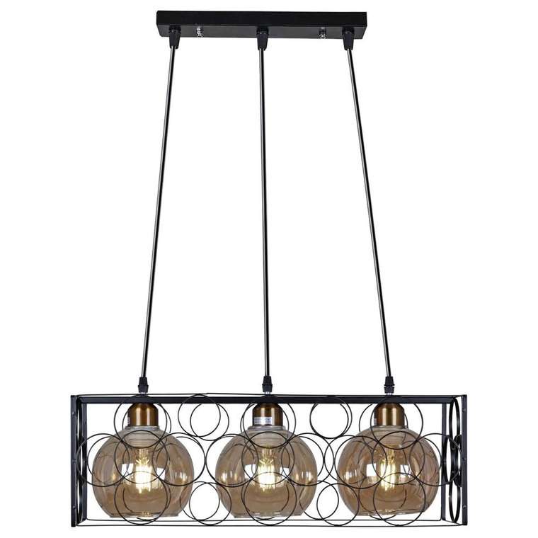 Подвесная люстра 04348-0.4-03 BK (стекло, цвет коричневый)