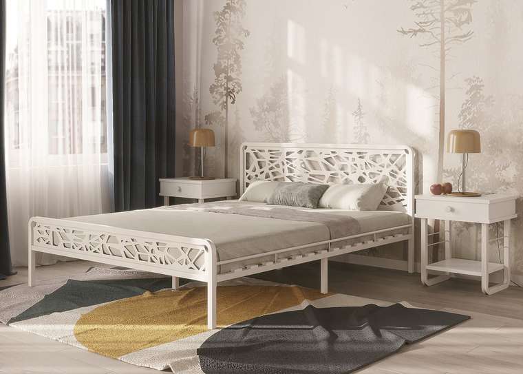 Кровать Орион 140х200 белого цвета