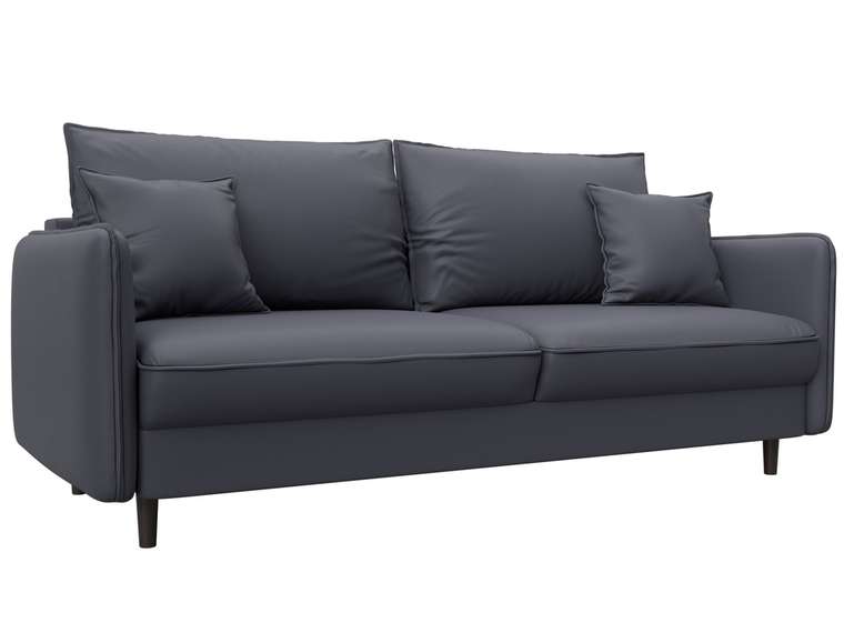 Диван-кровать Лига-064 серого цвета (экокожа)