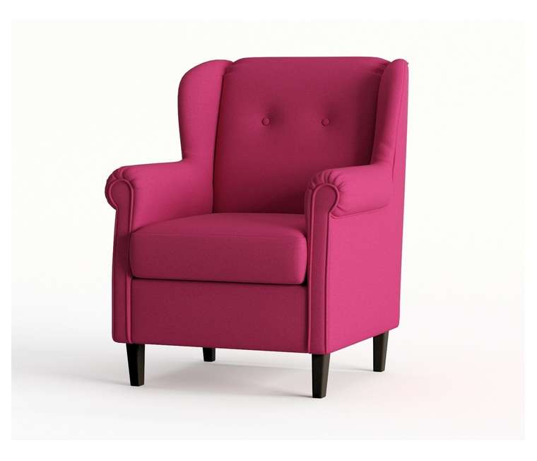 Кресло из велюра Леон цвета фуксия