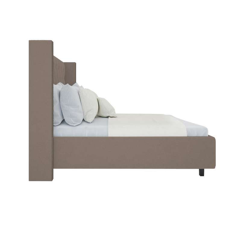 Кровать с декоративными гвоздиками Wing Велюр Серый 140х200 
