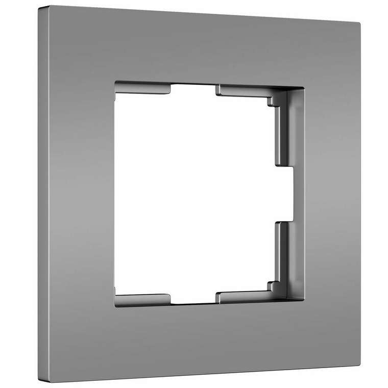 Рамка из пластика на 1 пост Slab серебро матовый W0012965