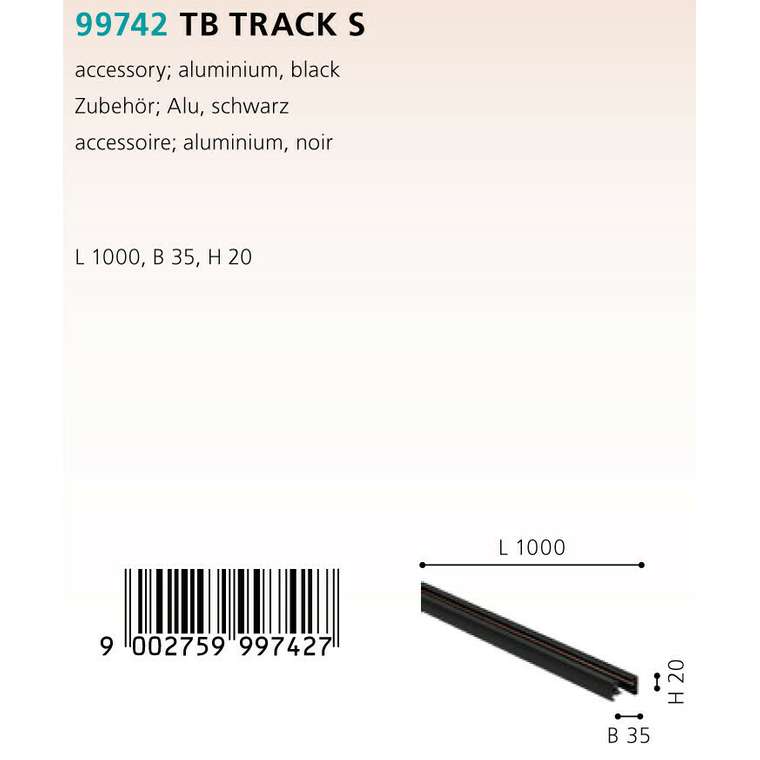 Шинопровод Eglo TB Track S 1m 99742