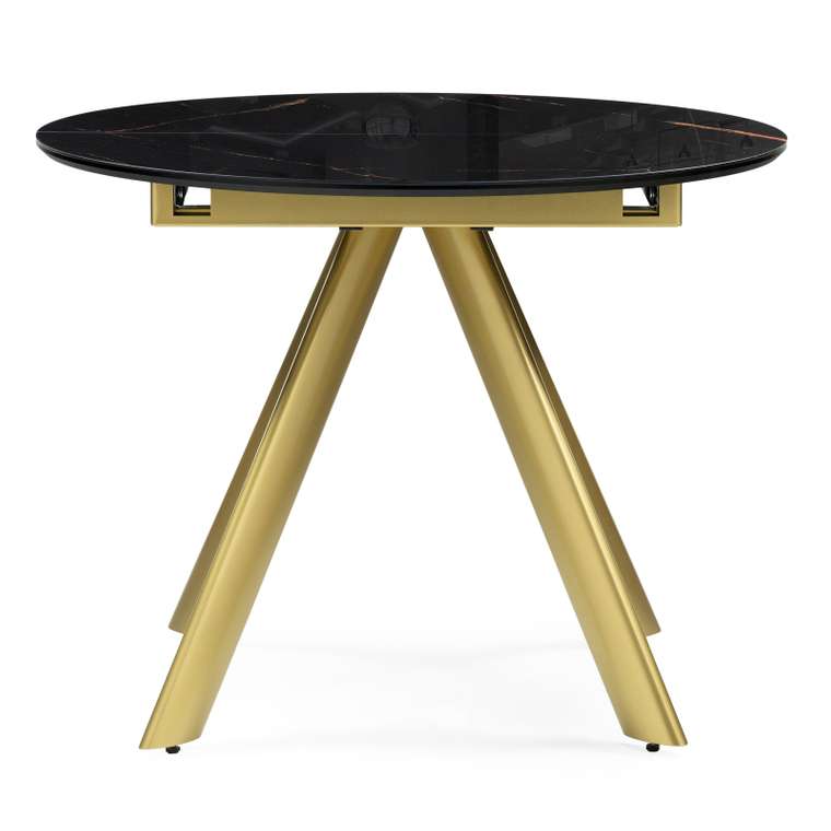 Раздвижной обеденный стол Галвестон черно-золотого цвета