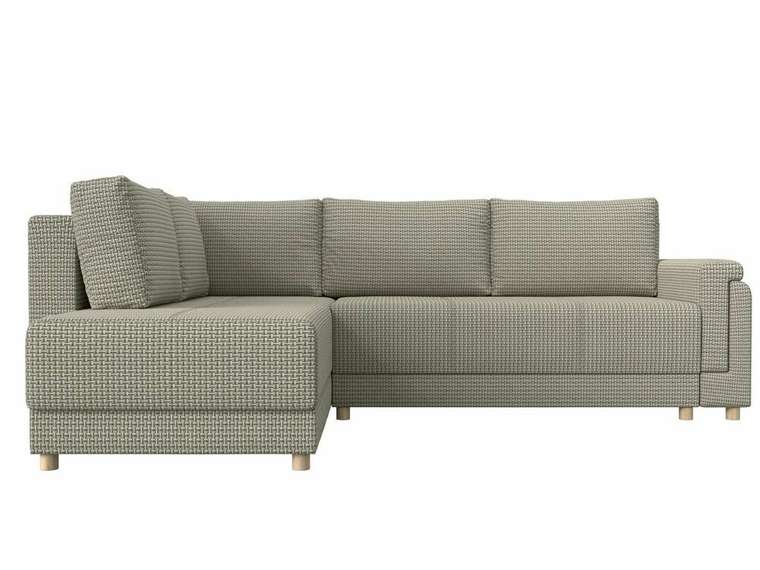 Угловой диван-кровать Лига 024 серо-бежевого цвета левый угол