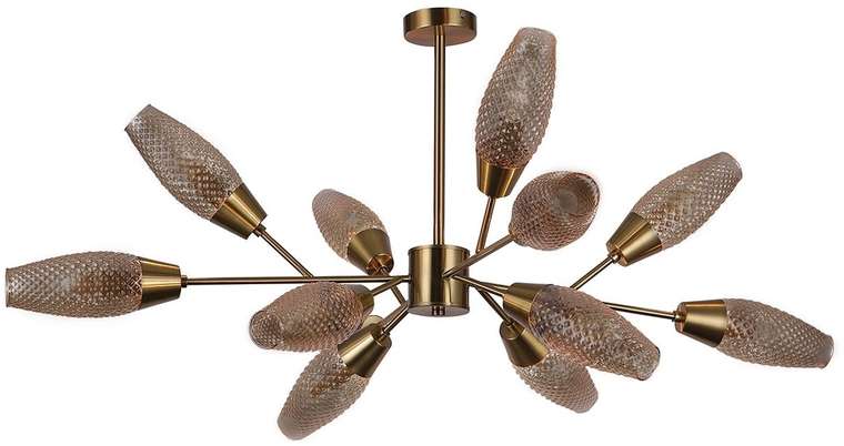 Люстра на штанге Desire 10165/12PL Copper (стекло, цвет янтарный)