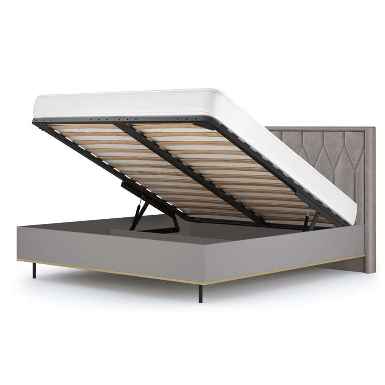 Кровать Капри-2 180х200 серого цвета с подъёмным основанием