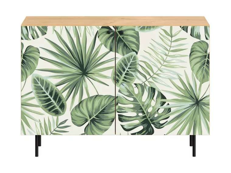 Комод Frida с принтом Monstera на металлических ножках