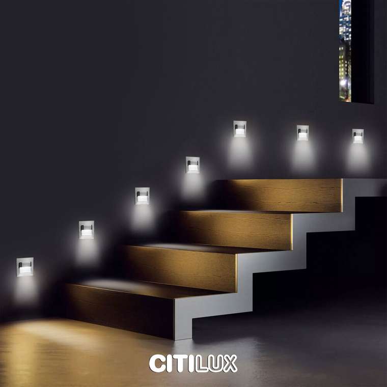 Citilux Скалли CLD006K1 LED Встраиваемый светильник лестничный Хром