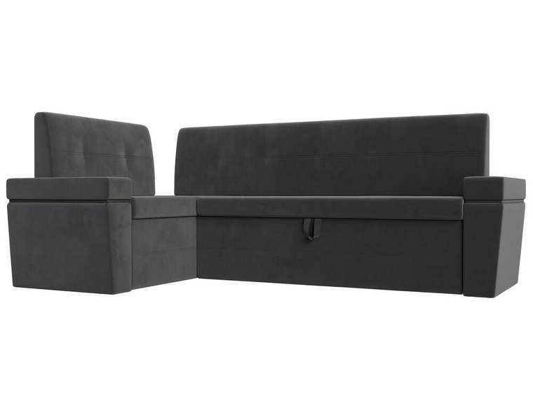 Угловой диван-кровать Деметра серого цвета левый угол