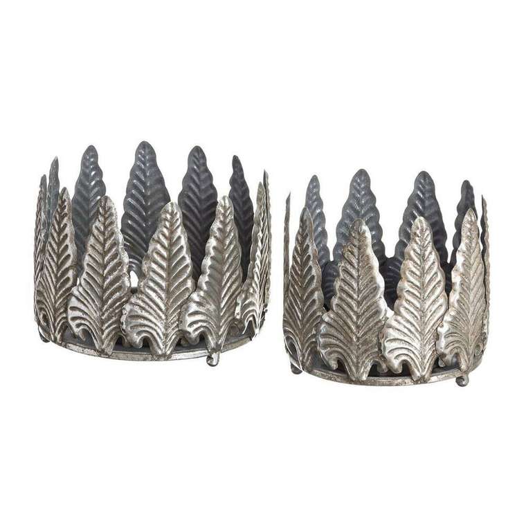 Подсвечник Серебристый Железо 20,5 x 20,5 x 16 cm (2 штук)