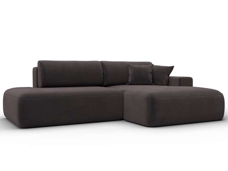 Угловой диван-кровать Лига 036 Модерн коричневого цвета правый угол
