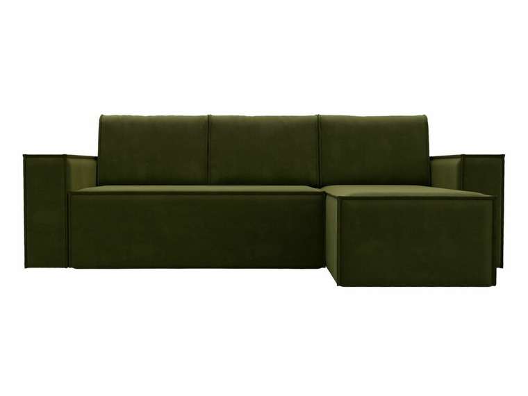 Угловой диван-кровать Куба зеленого цвета правый угол