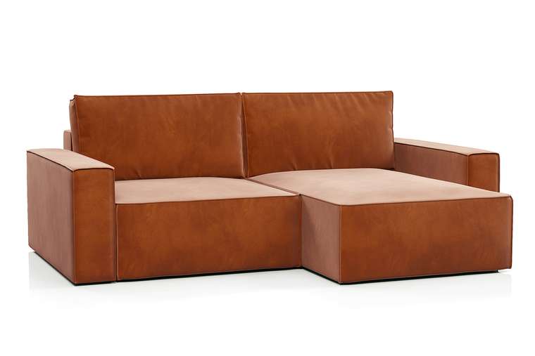 Угловой диван-кровать Корсо терракотового цвета