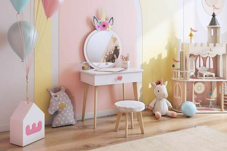 Набор детской мебели Единорожка белого цвета