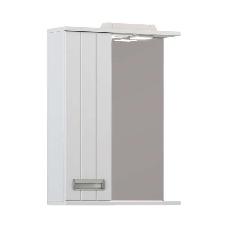 Шкаф навесной с зеркалом Диана 50 белого цвета со спотом левый