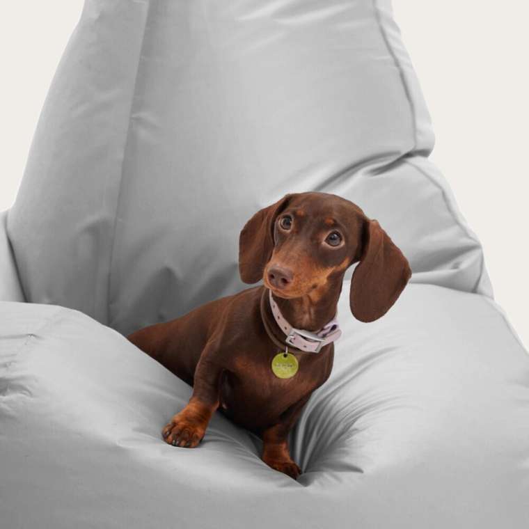 Кресло-мешок груша ХХL-Миди серебристо-серого цвета