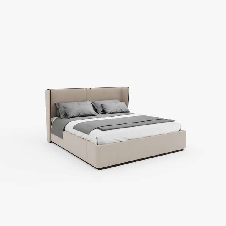 Кровать Aurora 160*200 бежевого цвета с подъемным механизмом