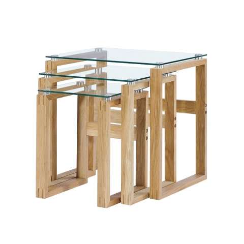 Набор кофейных столов "Matrix" из дерева и стекла