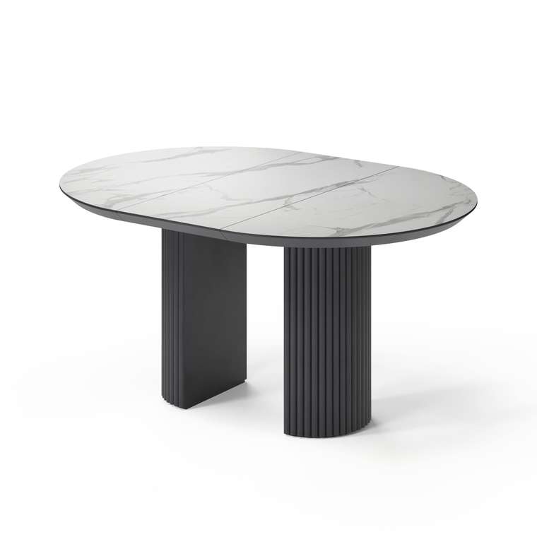 Раздвижной обеденный стол Ботейн бело-черного цвета