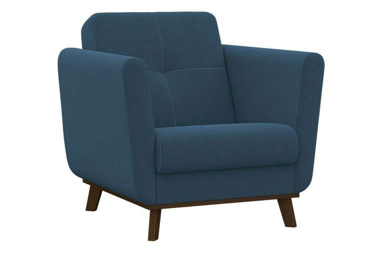 Кресло мягкое Лео синего цвета