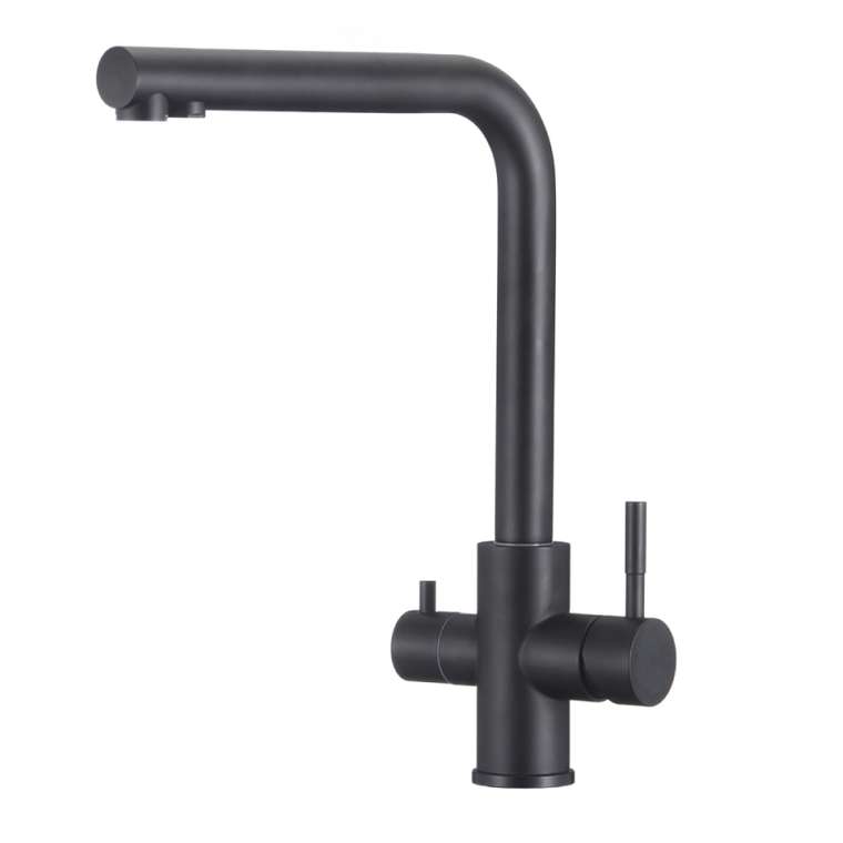 Смеситель для кухни с подключением фильтра WesnaArt EKO05-151Black, черный