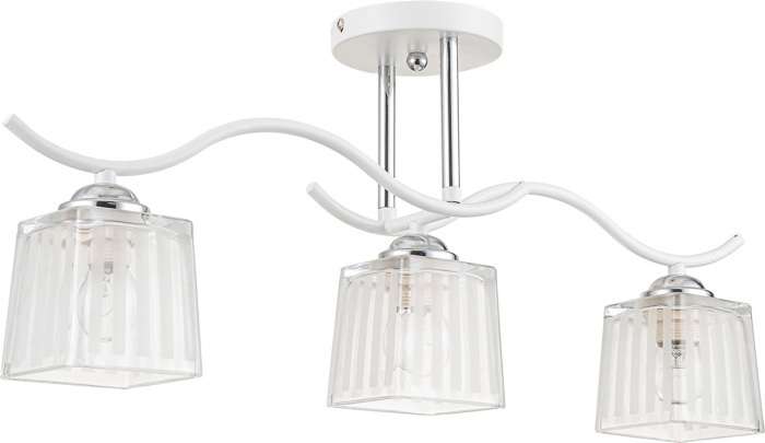 Потолочная люстра на штанге Escada Prisma 535/3PL 3х40Вт E27, металл/стекло, белый/хром