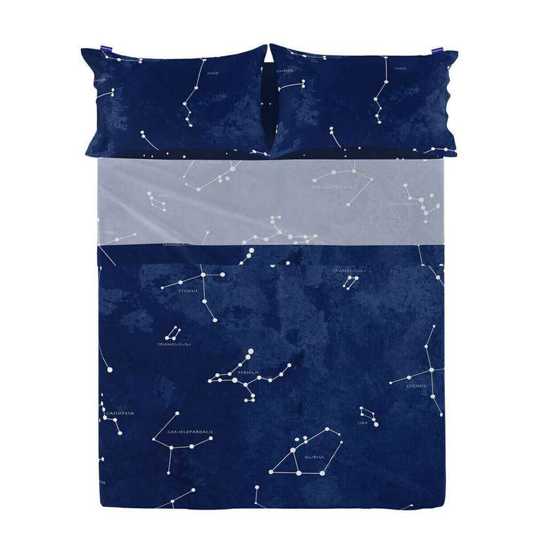 Простынь верхняя Blanc Cosmos 160x270 темно-синего цвета