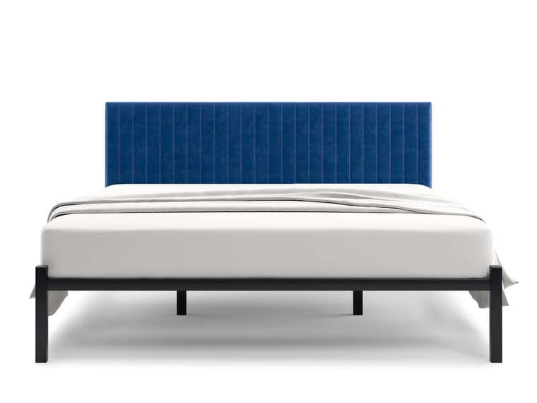 Кровать Лофт Mellisa Steccato 160х200 темно-синего цвета без подъемного механизма