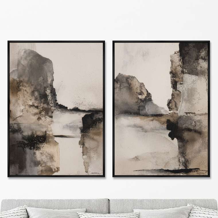 Набор из 2-х репродукций картин на холсте Утёс, 2025г.