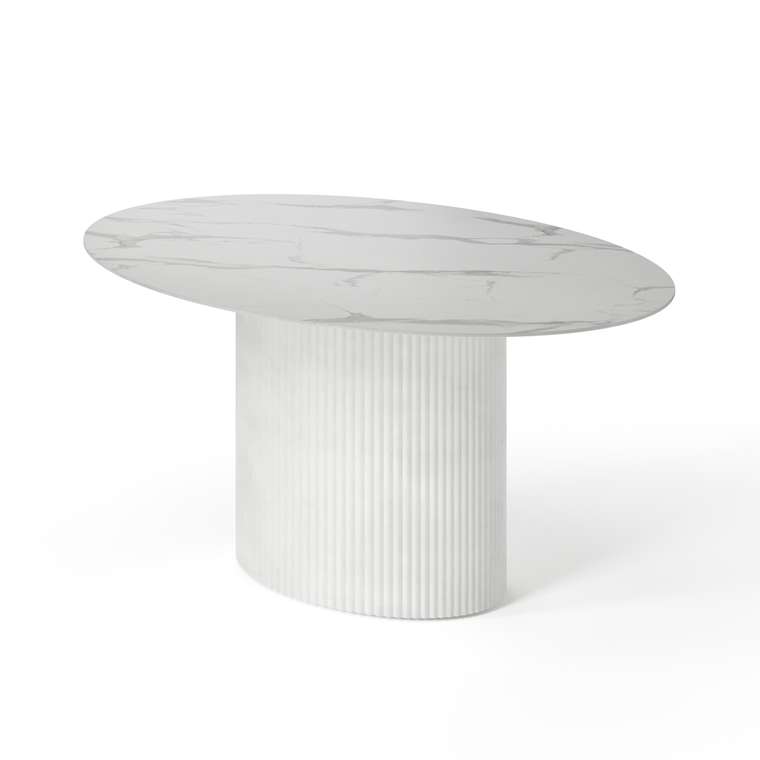 Овальный обеденный стол Эрраи белого цвета