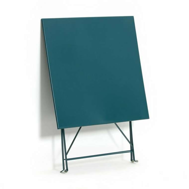 Стол квадратный складной из металла Ozevan синего цвета