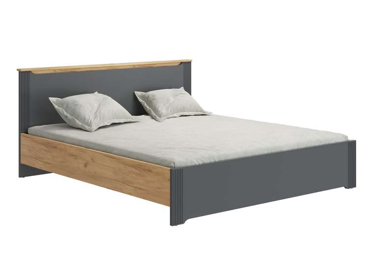 Кровать с основанием Эмилия 180х200 серого цвета