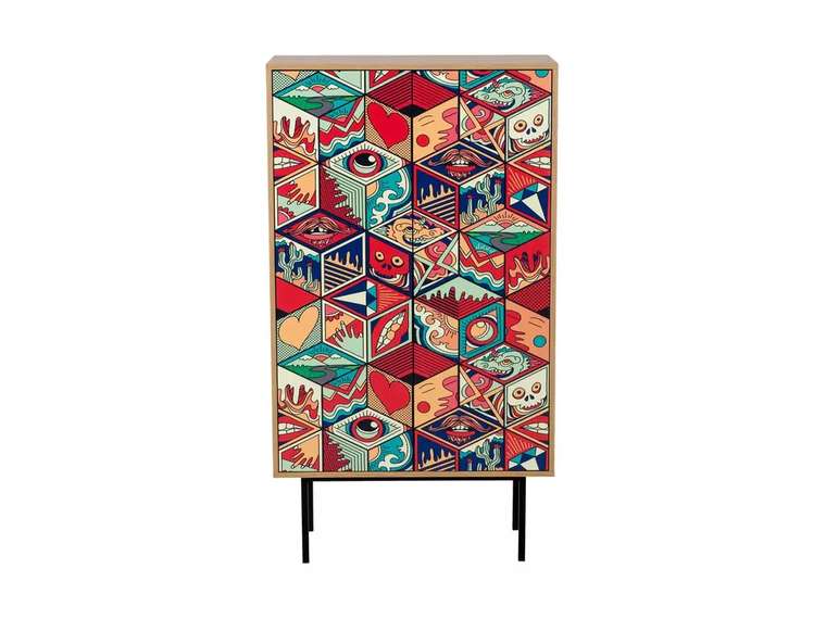 Шкаф Boho коричневого цвета на металлических ножках