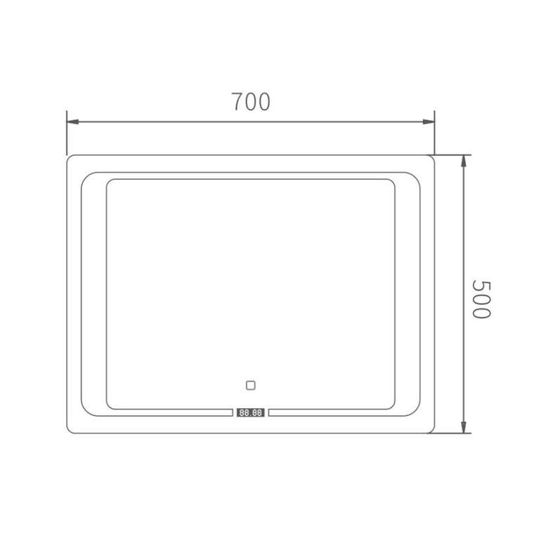 Зеркало с LED подсветкой Haiba HB664, 70x50