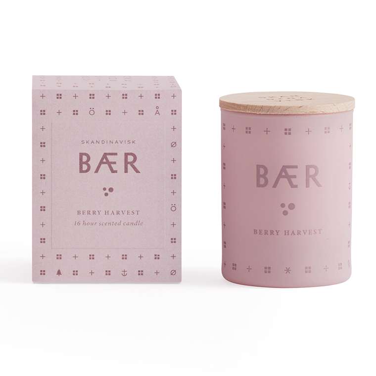 Свеча ароматическая Baer розового цвета с крышкой