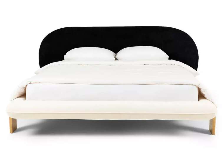 Кровать Softbay 160х200 с изголовьем черного цвета без подъемного механизма