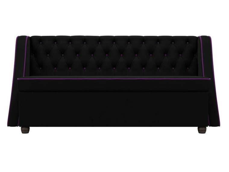 Кухонный прямой диван Лофт черного цвета