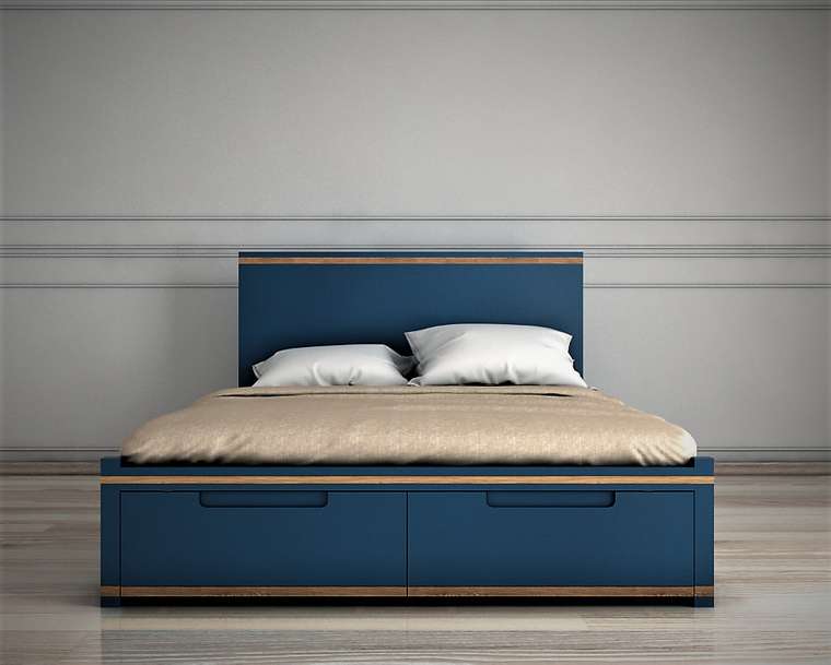 Кровать Travel синего цвета 160х200
