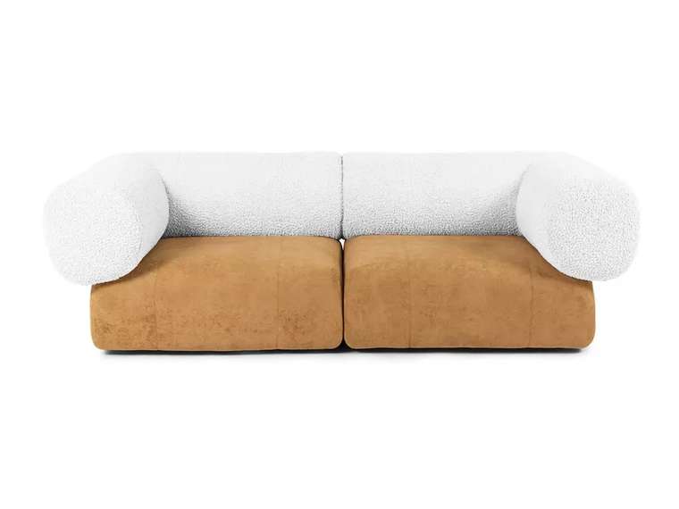 Модульный диван Trevi коричнево-белого цвета
