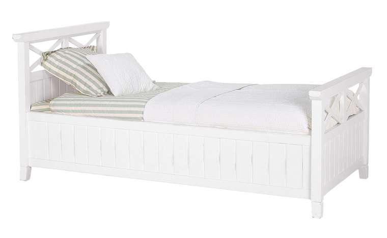 Кровать Бретань белого цвета 90х190  