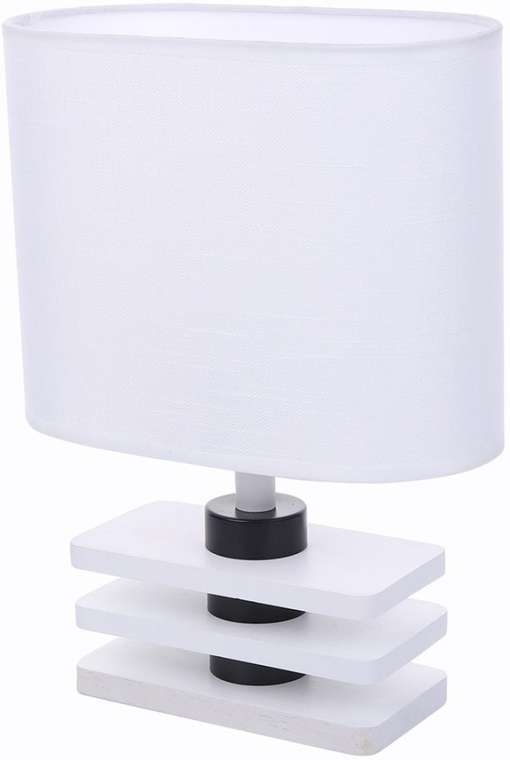 Настольная лампа Lumion Maderana 8206/1T белый, дерево/текстиль E27 1*60W 220V