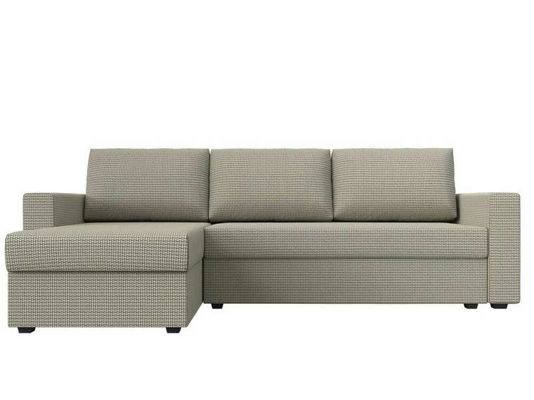 Угловой диван-кровать Траумберг Лайт серо-бежевого цвета левый угол