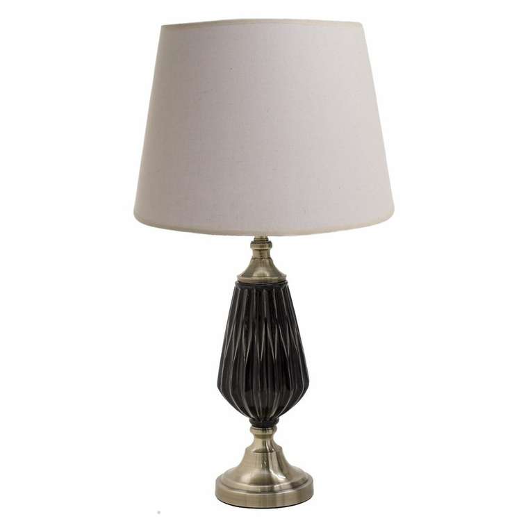 Лампа настольная с основанием черно-серебряного цвета